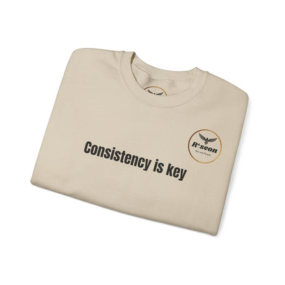 Consistency Is Key Sweatshirt — Motivational Crewneck with Eagle Logo
