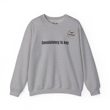 Consistency Is Key Sweatshirt — Motivational Crewneck with Eagle Logo
