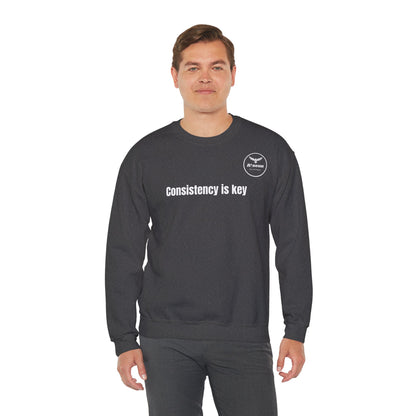 Consistency Is Key Sweatshirt — Motivational Crewneck with Eagle Logo