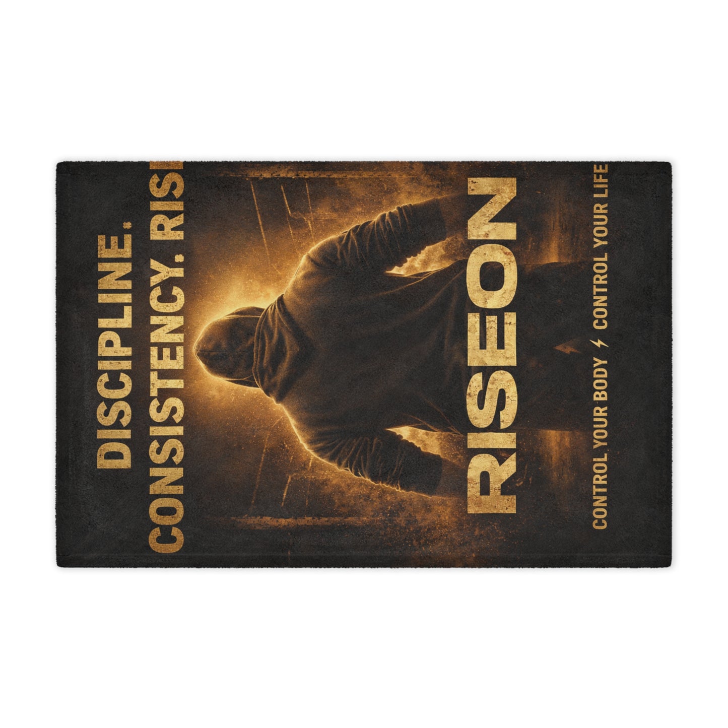 Minky Blanket — RiseOn Motivational Throw: "Discipline. Consistency. Rise." Fitness Inspiration Blanket