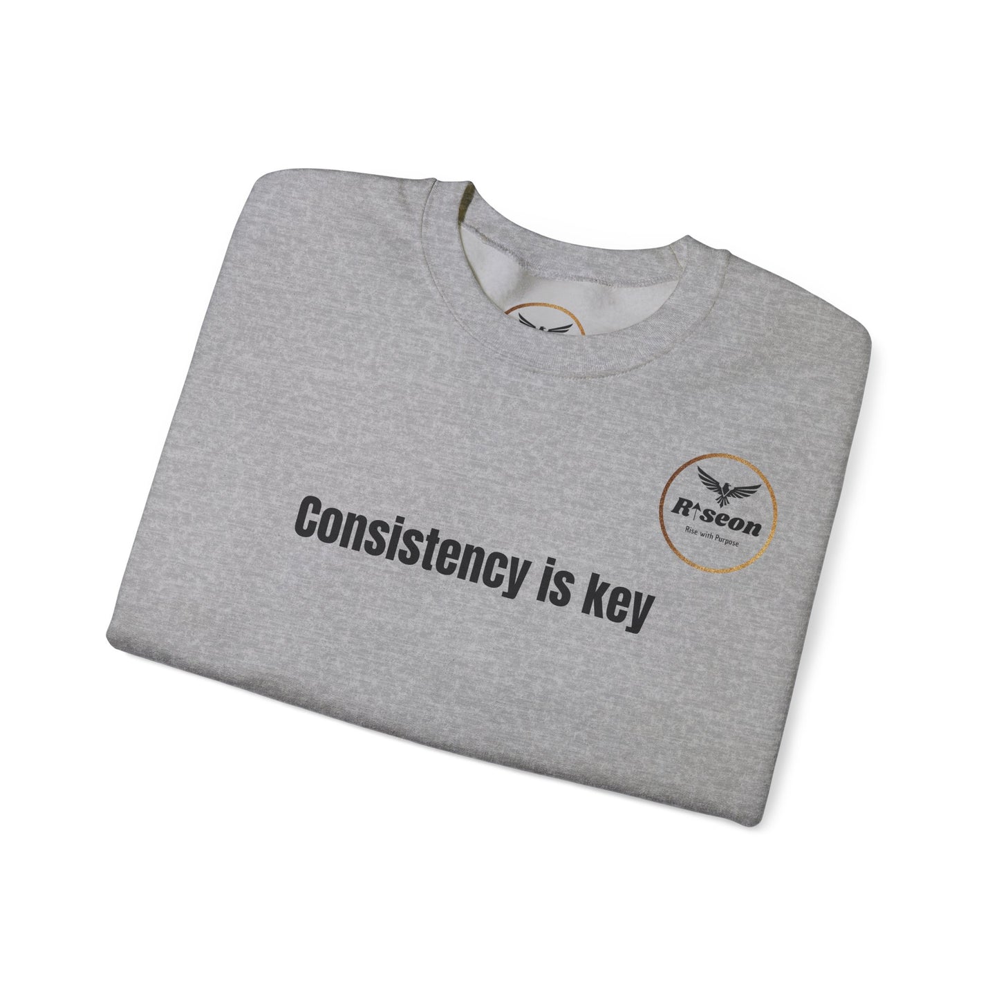 Consistency Is Key Sweatshirt — Motivational Crewneck with Eagle Logo