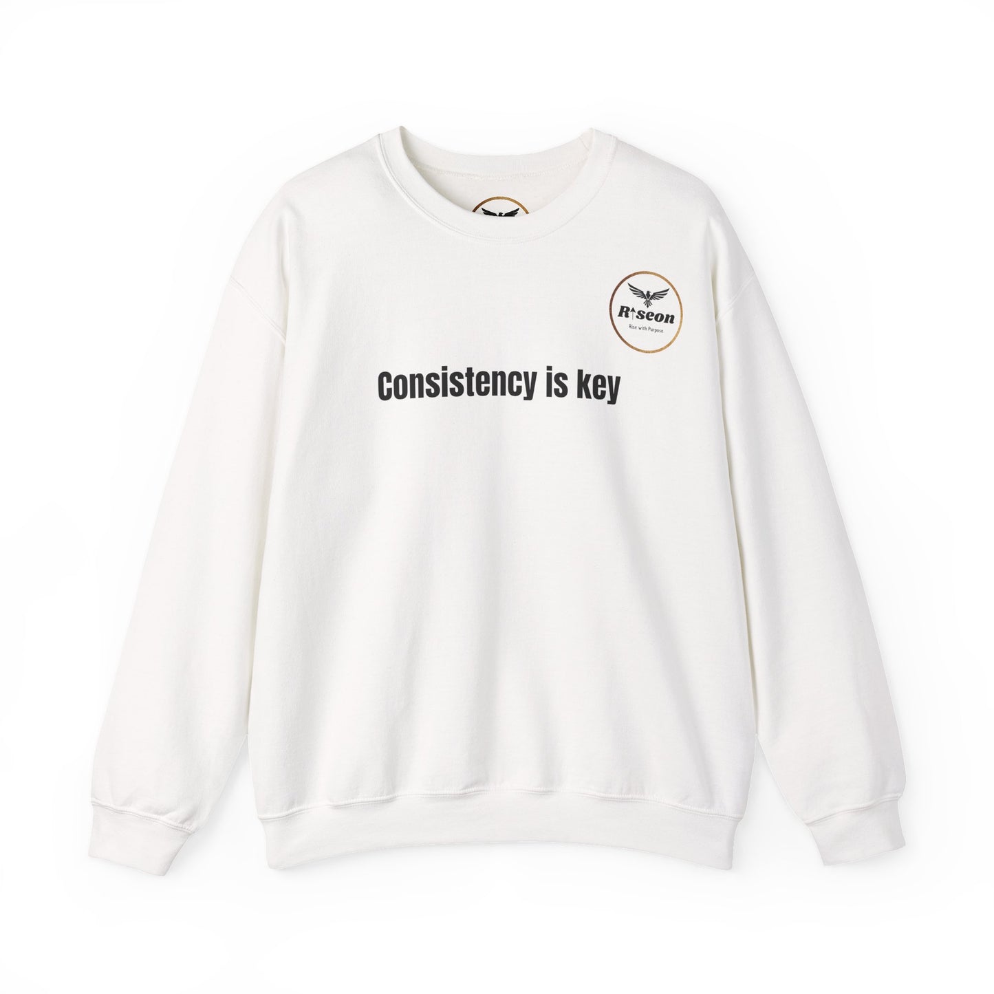 Consistency Is Key Sweatshirt — Motivational Crewneck with Eagle Logo