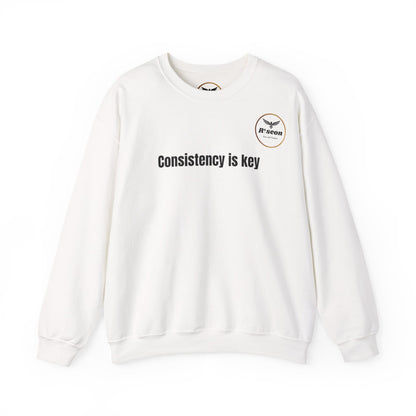 Consistency Is Key Sweatshirt — Motivational Crewneck with Eagle Logo
