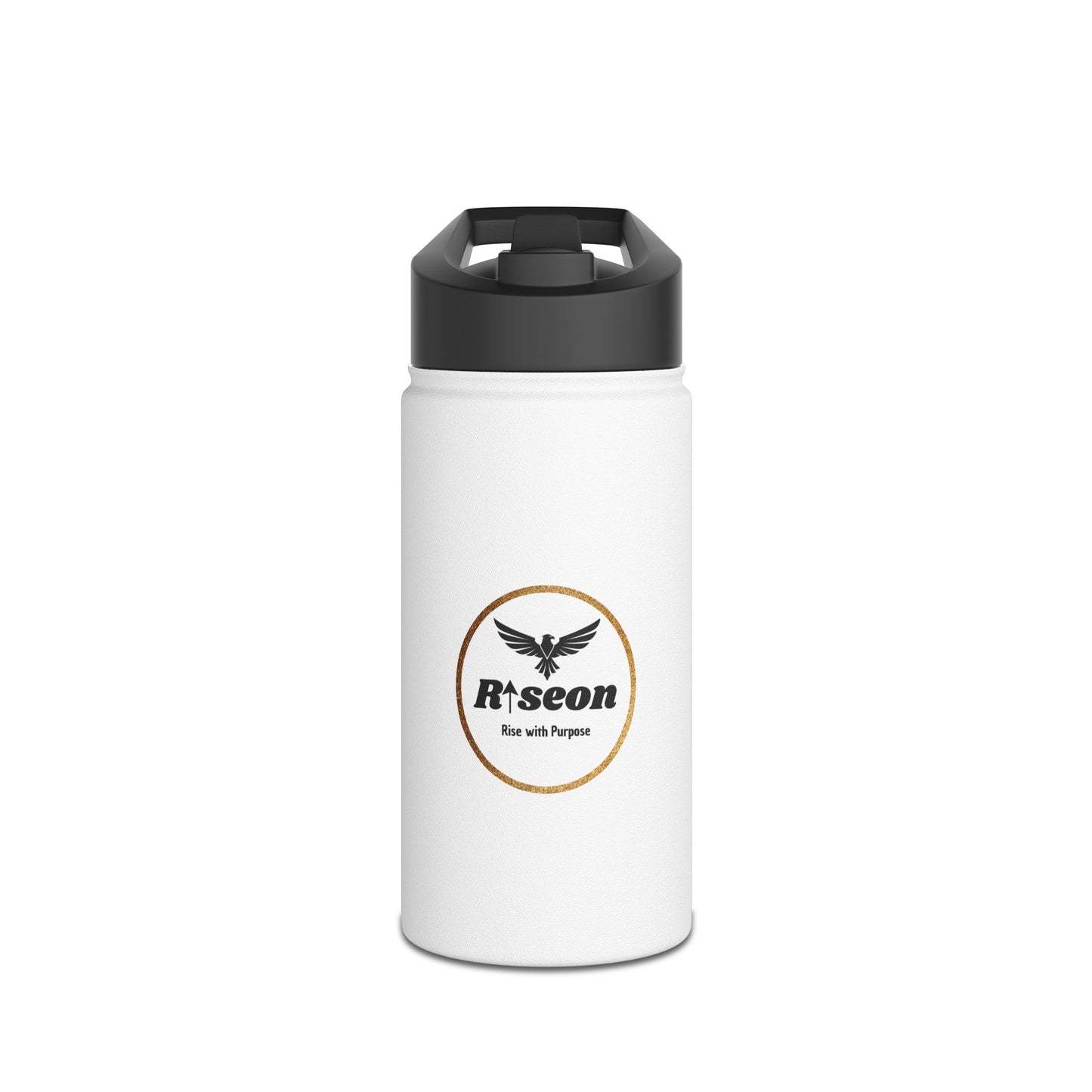 Riseon Stainless Steel Water Bottle — "Rise with Purpose" Motivational Insulated Bottle