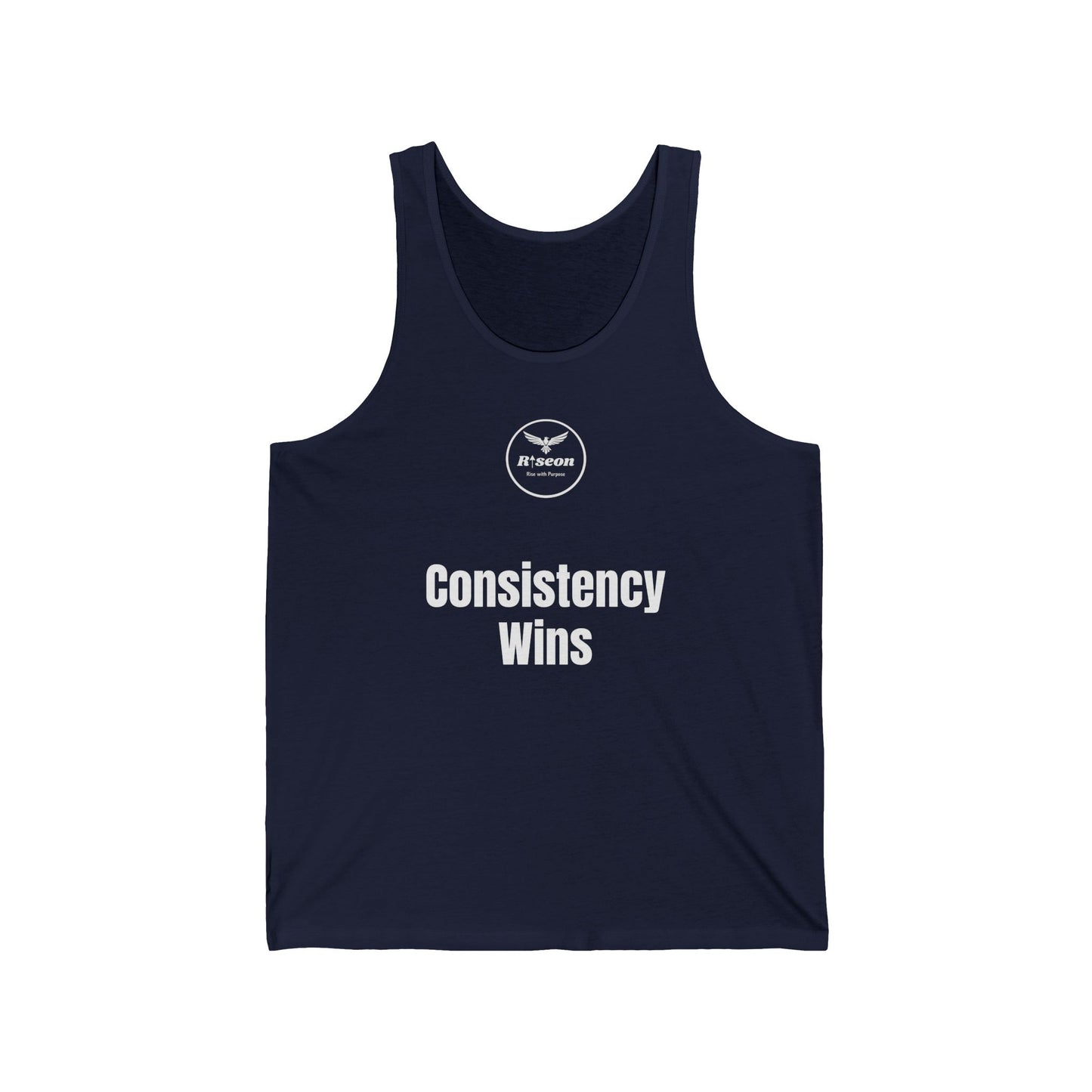 Consistency Wins Tank Top — Motivational Fitness Tank with Eagle Logo