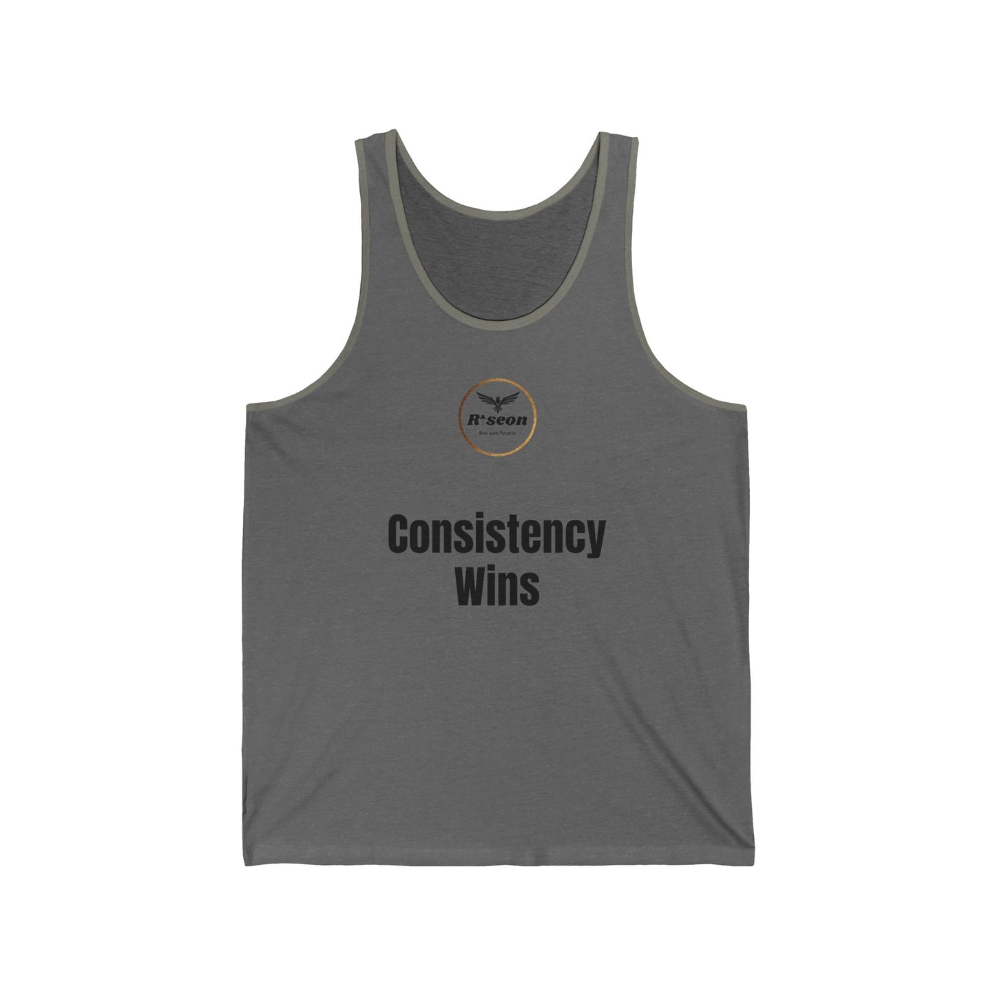 Consistency Wins Tank Top — Motivational Fitness Tank with Eagle Logo