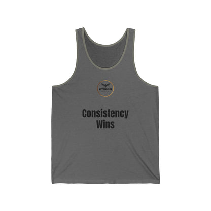 Consistency Wins Tank Top — Motivational Fitness Tank with Eagle Logo