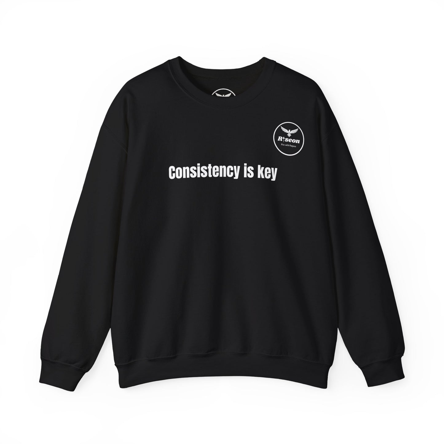 Consistency Is Key Sweatshirt — Motivational Crewneck with Eagle Logo