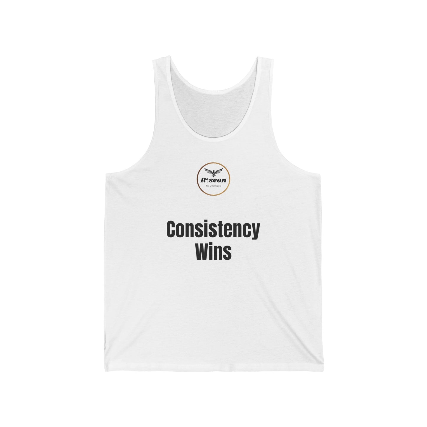 Consistency Wins Tank Top — Motivational Fitness Tank with Eagle Logo