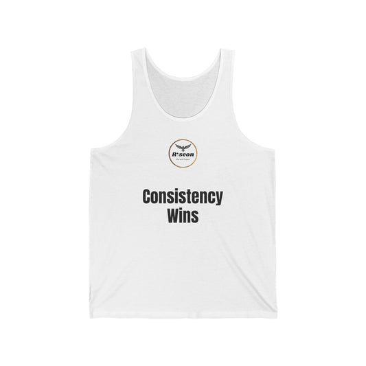 Consistency Wins Tank Top — Motivational Fitness Tank with Eagle Logo