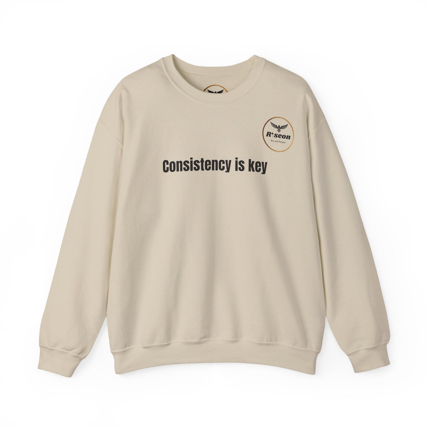 Consistency Is Key Sweatshirt — Motivational Crewneck with Eagle Logo