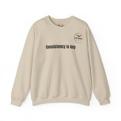 Consistency Is Key Sweatshirt — Motivational Crewneck with Eagle Logo