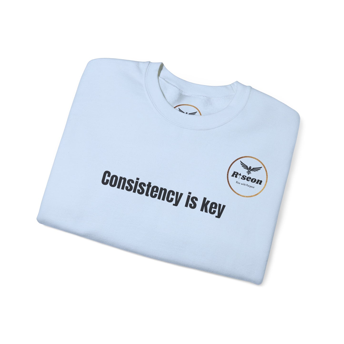 Consistency Is Key Sweatshirt — Motivational Crewneck with Eagle Logo