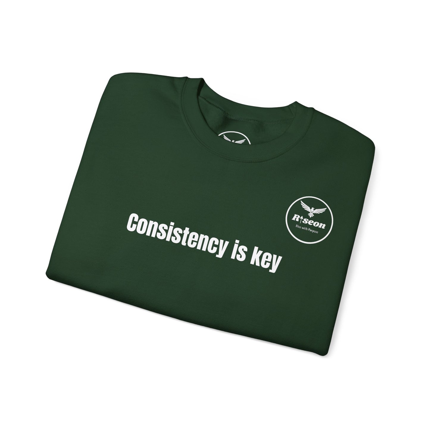 Consistency Is Key Sweatshirt — Motivational Crewneck with Eagle Logo