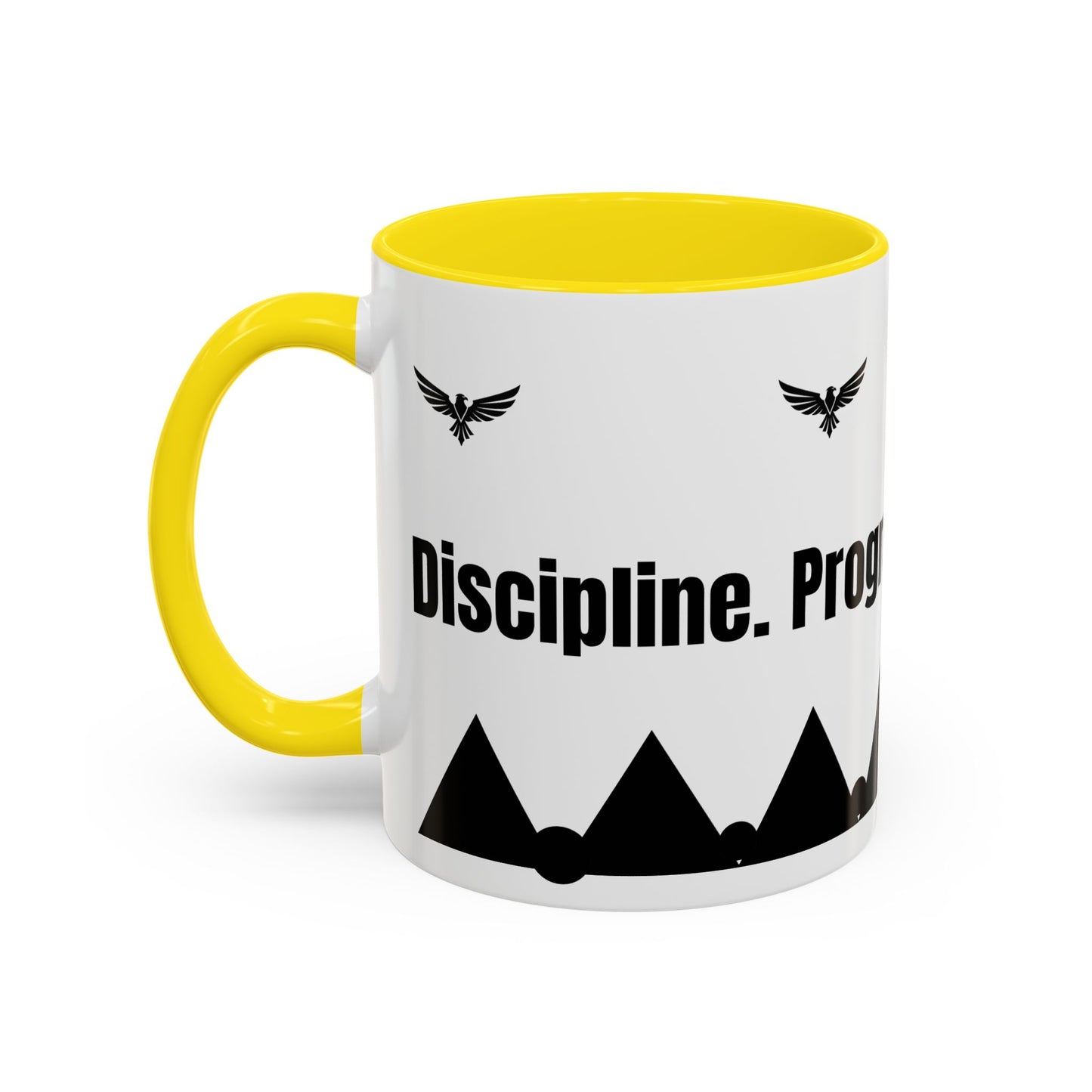 Riseon 'Rise. Progress. Rise.' Accent Coffee Mug – Inspirational Logo Coffee Cup (11/15 oz)