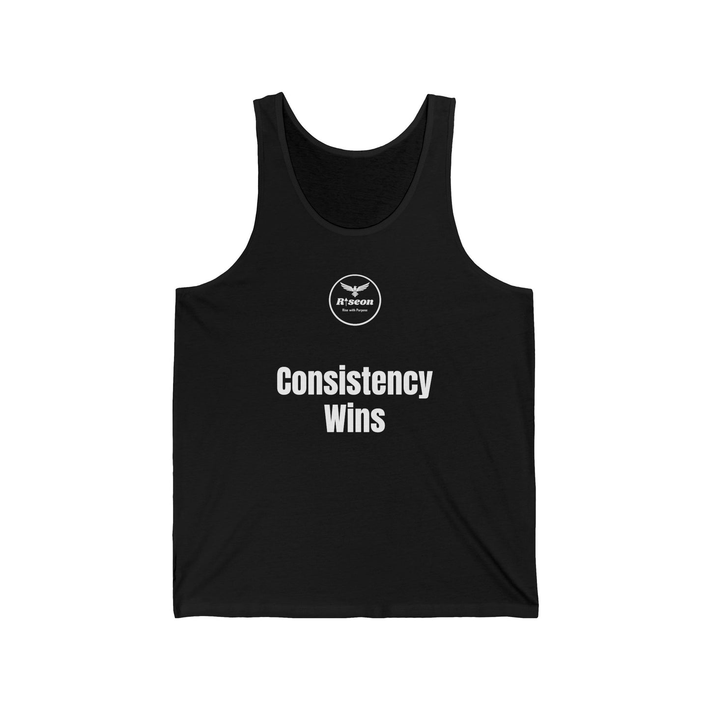 Consistency Wins Tank Top — Motivational Fitness Tank with Eagle Logo