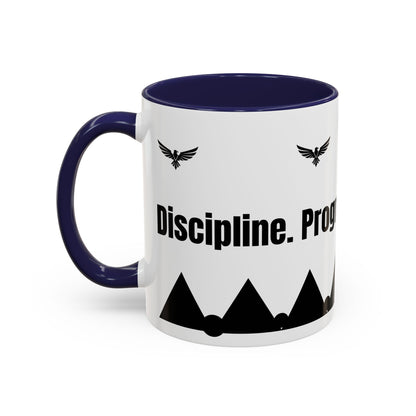 Riseon 'Rise. Progress. Rise.' Accent Coffee Mug – Inspirational Logo Coffee Cup (11/15 oz)