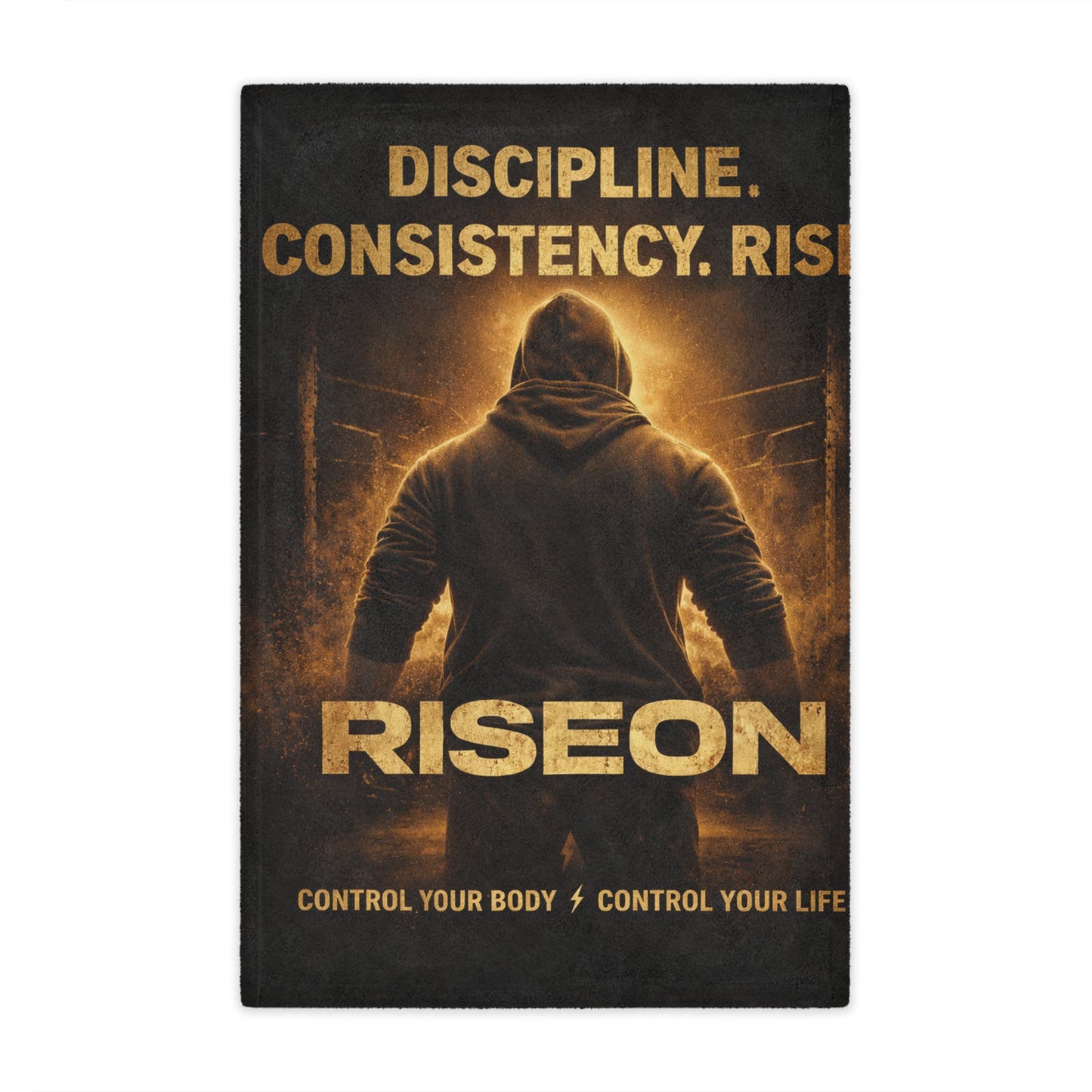 Minky Blanket — RiseOn Motivational Throw: "Discipline. Consistency. Rise." Fitness Inspiration Blanket