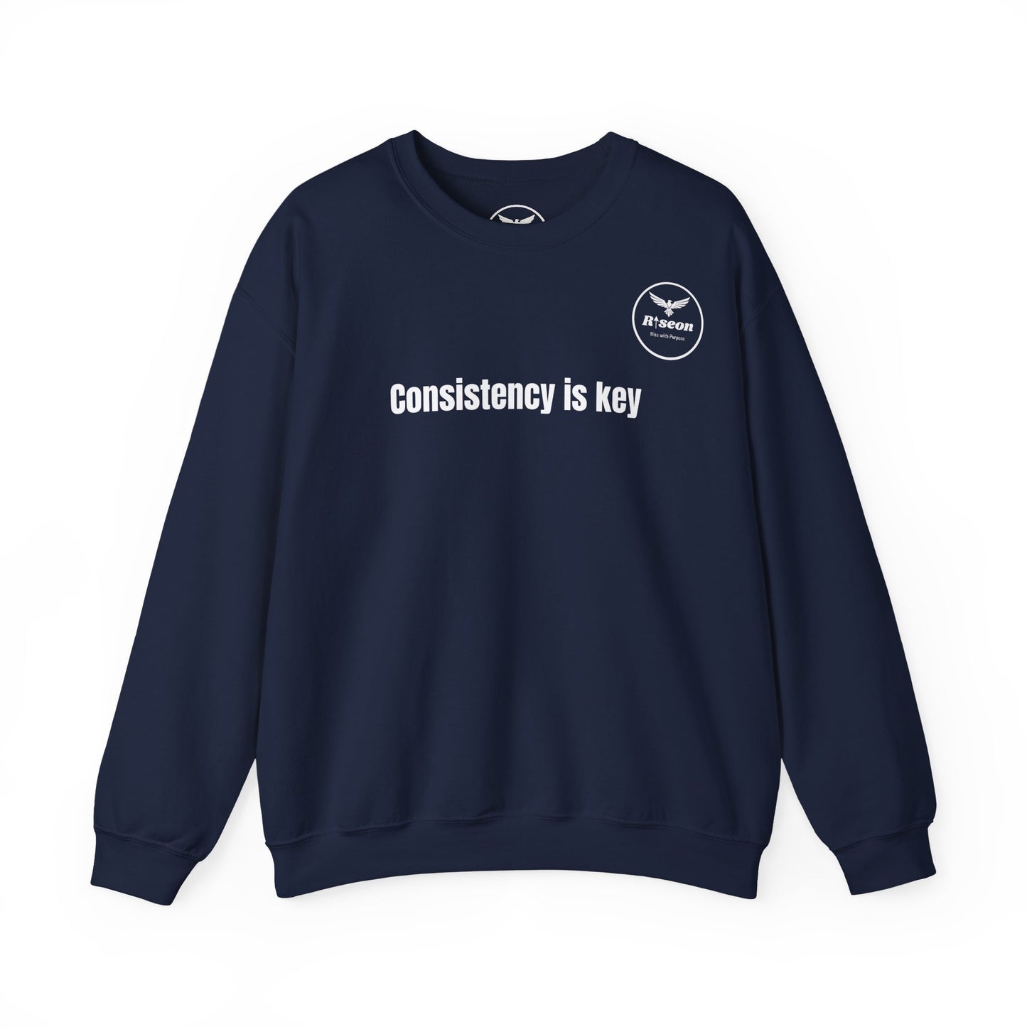 Consistency Is Key Sweatshirt — Motivational Crewneck with Eagle Logo