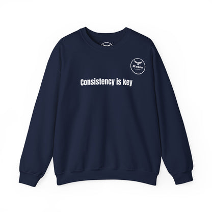 Consistency Is Key Sweatshirt — Motivational Crewneck with Eagle Logo