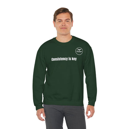 Consistency Is Key Sweatshirt — Motivational Crewneck with Eagle Logo