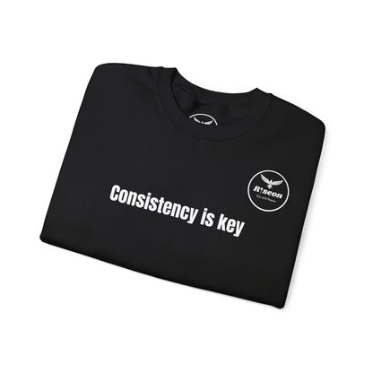 Consistency Is Key Sweatshirt — Motivational Crewneck with Eagle Logo