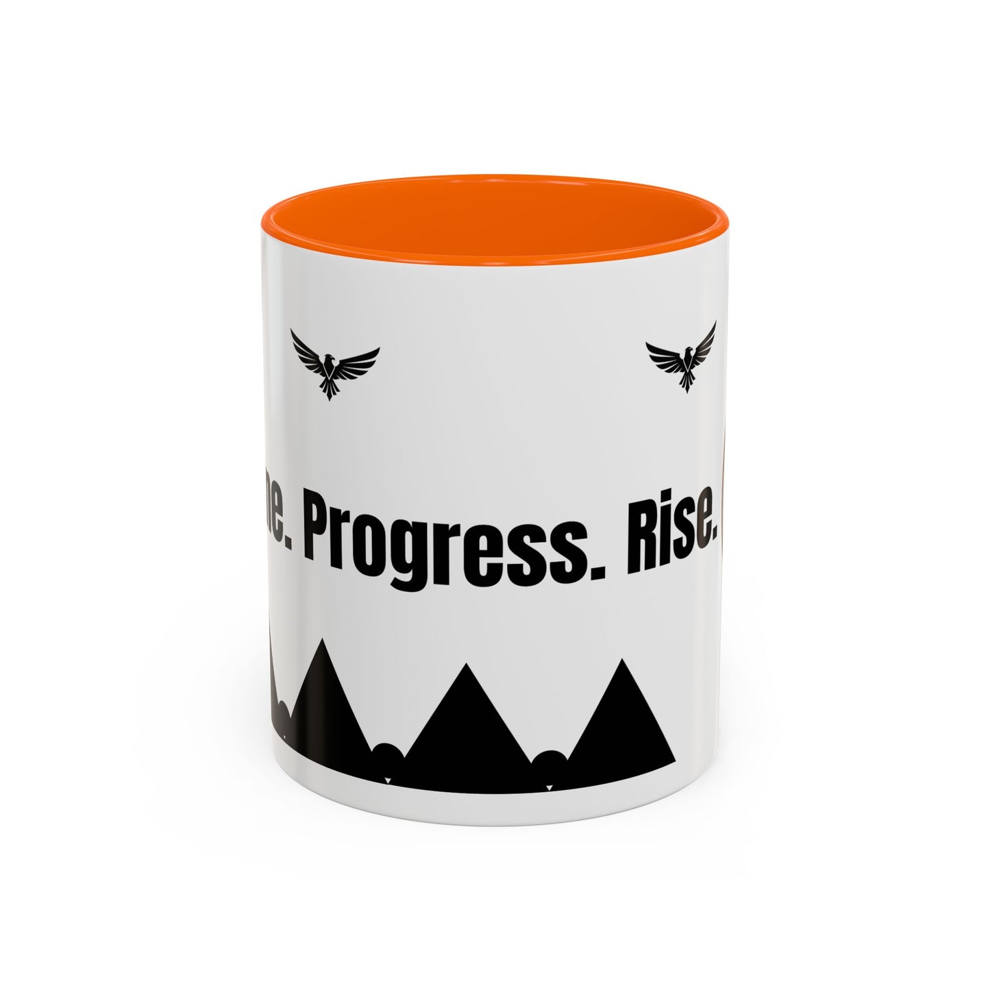Riseon 'Rise. Progress. Rise.' Accent Coffee Mug – Inspirational Logo Coffee Cup (11/15 oz)