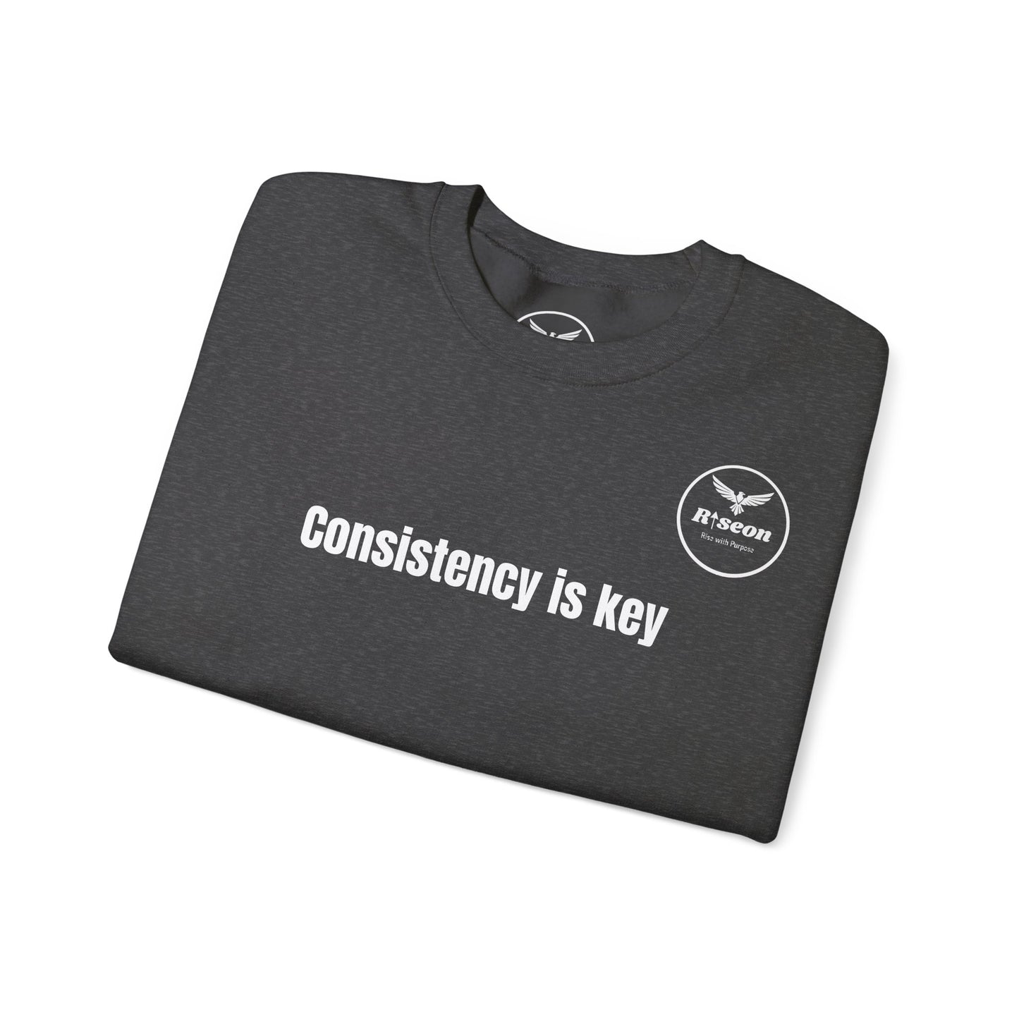 Consistency Is Key Sweatshirt — Motivational Crewneck with Eagle Logo