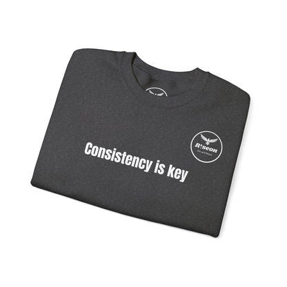Consistency Is Key Sweatshirt — Motivational Crewneck with Eagle Logo