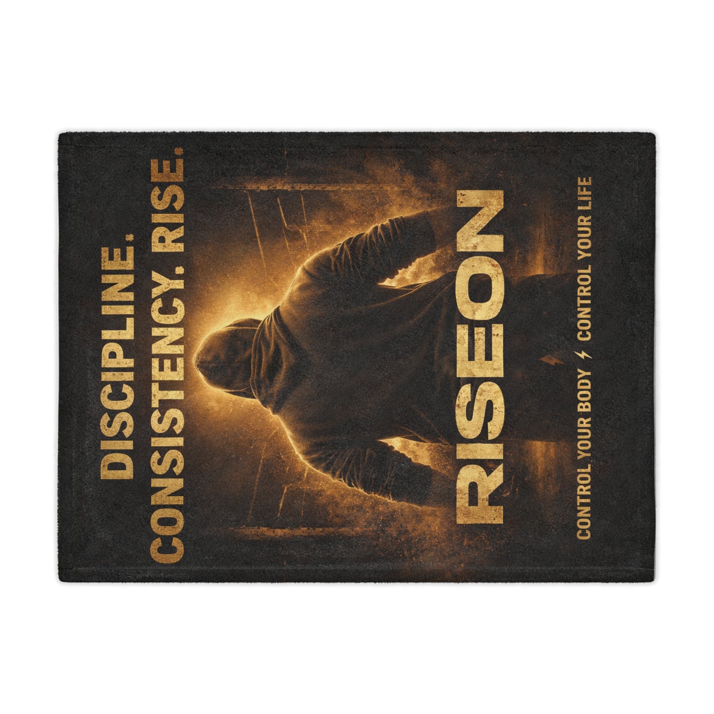 Minky Blanket — RiseOn Motivational Throw: "Discipline. Consistency. Rise." Fitness Inspiration Blanket