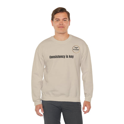 Consistency Is Key Sweatshirt — Motivational Crewneck with Eagle Logo