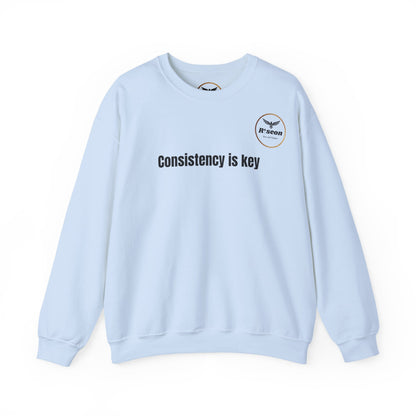 Consistency Is Key Sweatshirt — Motivational Crewneck with Eagle Logo