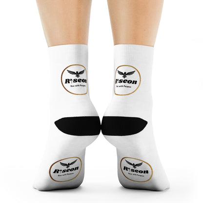 Just Do It Crew Socks — Motivational White Athletic Socks with Logo
