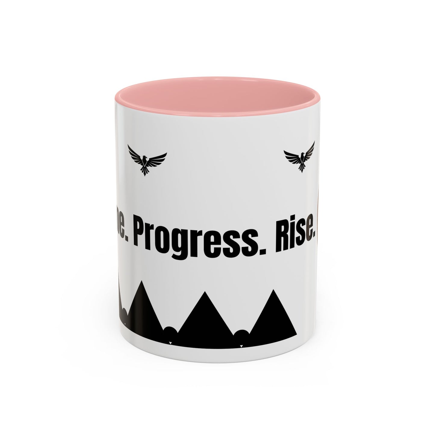 Riseon 'Rise. Progress. Rise.' Accent Coffee Mug – Inspirational Logo Coffee Cup (11/15 oz)
