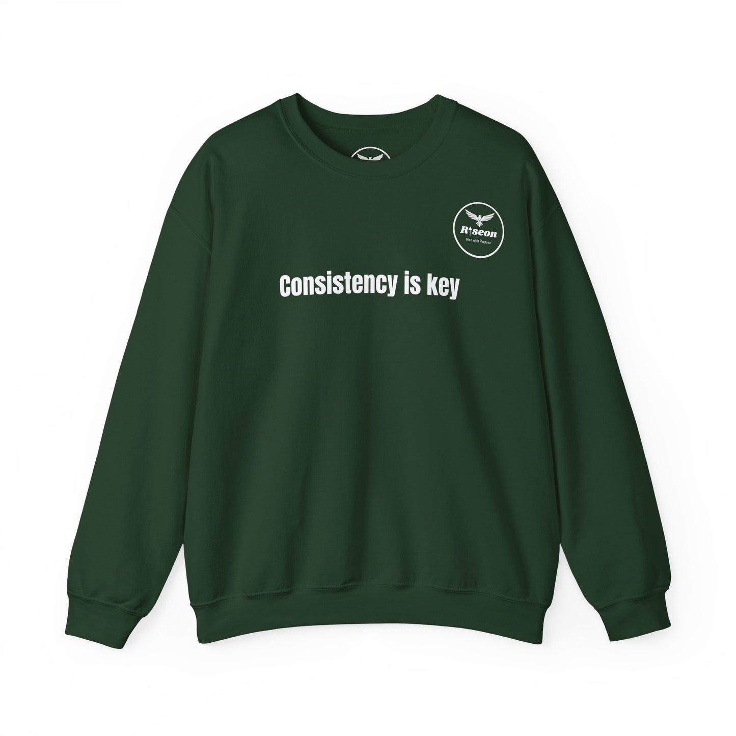 Consistency Is Key Sweatshirt — Motivational Crewneck with Eagle Logo