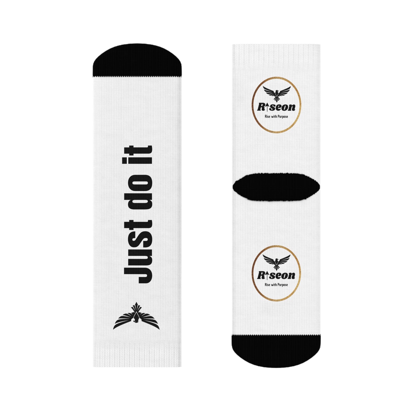 Just Do It Crew Socks — Motivational White Athletic Socks with Logo