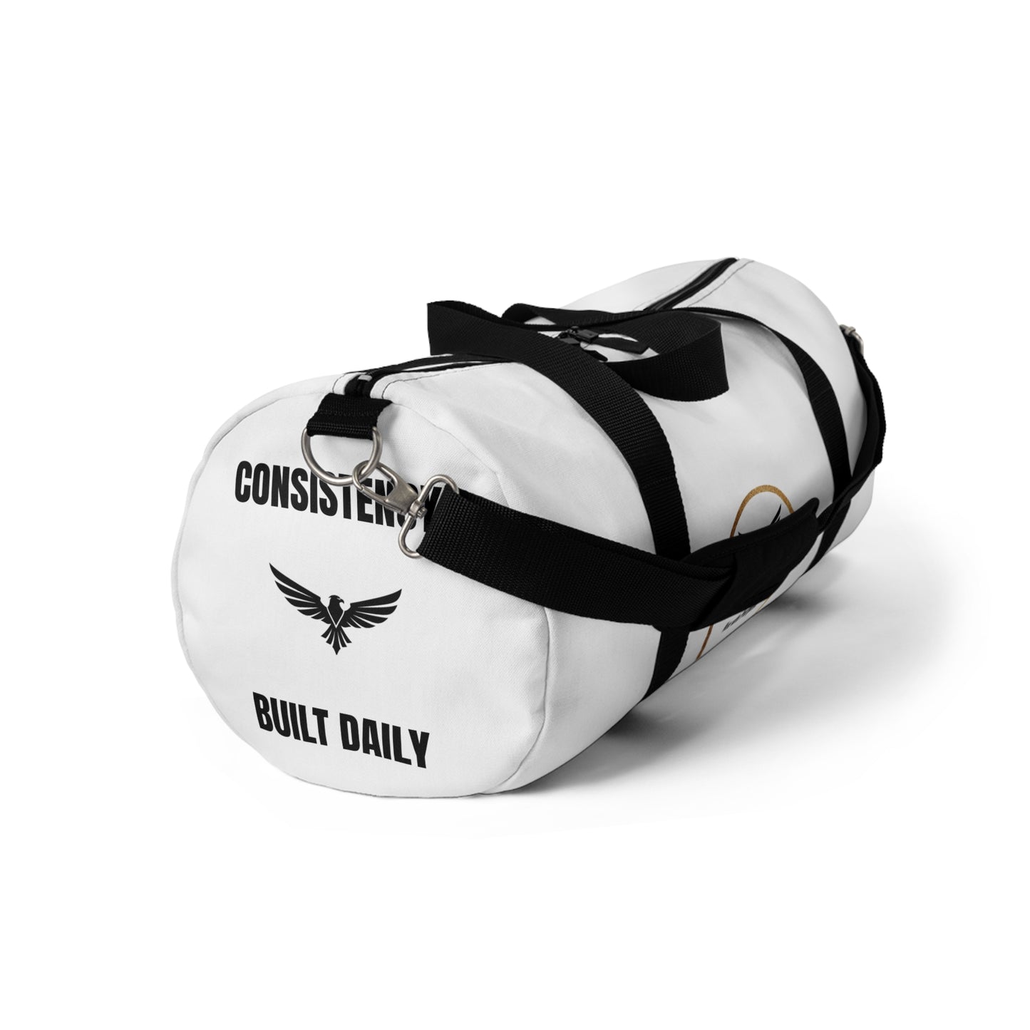 Riseon Logo Duffle Bag - White Gym &amp; Travel Duffel with Shoulder Strap